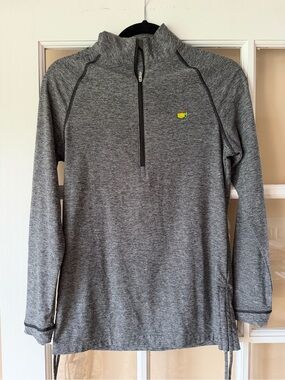Masters Golf Magnolia Lane Tech Half Zip Women’s Small Grey Neutral Side Ties